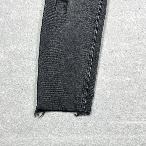 Free People We The Free Jeans Womens 27 BlackHigh-Rise Skinny Distressed Raw Hem - Picture 4 of 10